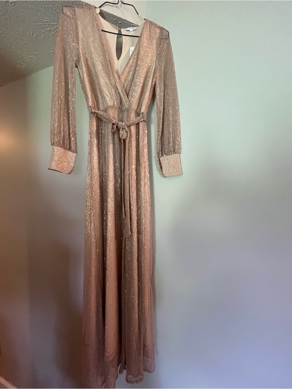 NWT Baltic Born Shimmering tan/rose gold sequin dress
